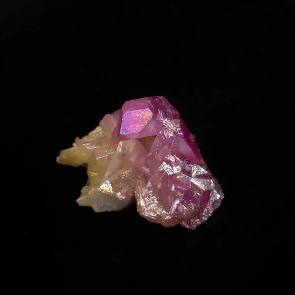 Iridescent Angel Aura Crystal Cluster - Purple & Yellow Quartz - Picture 2 of 8